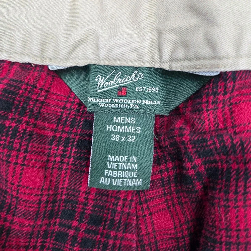 Woolrich Pants Mens 38x32 Khaki Tan Cotton Pants‎ Stained